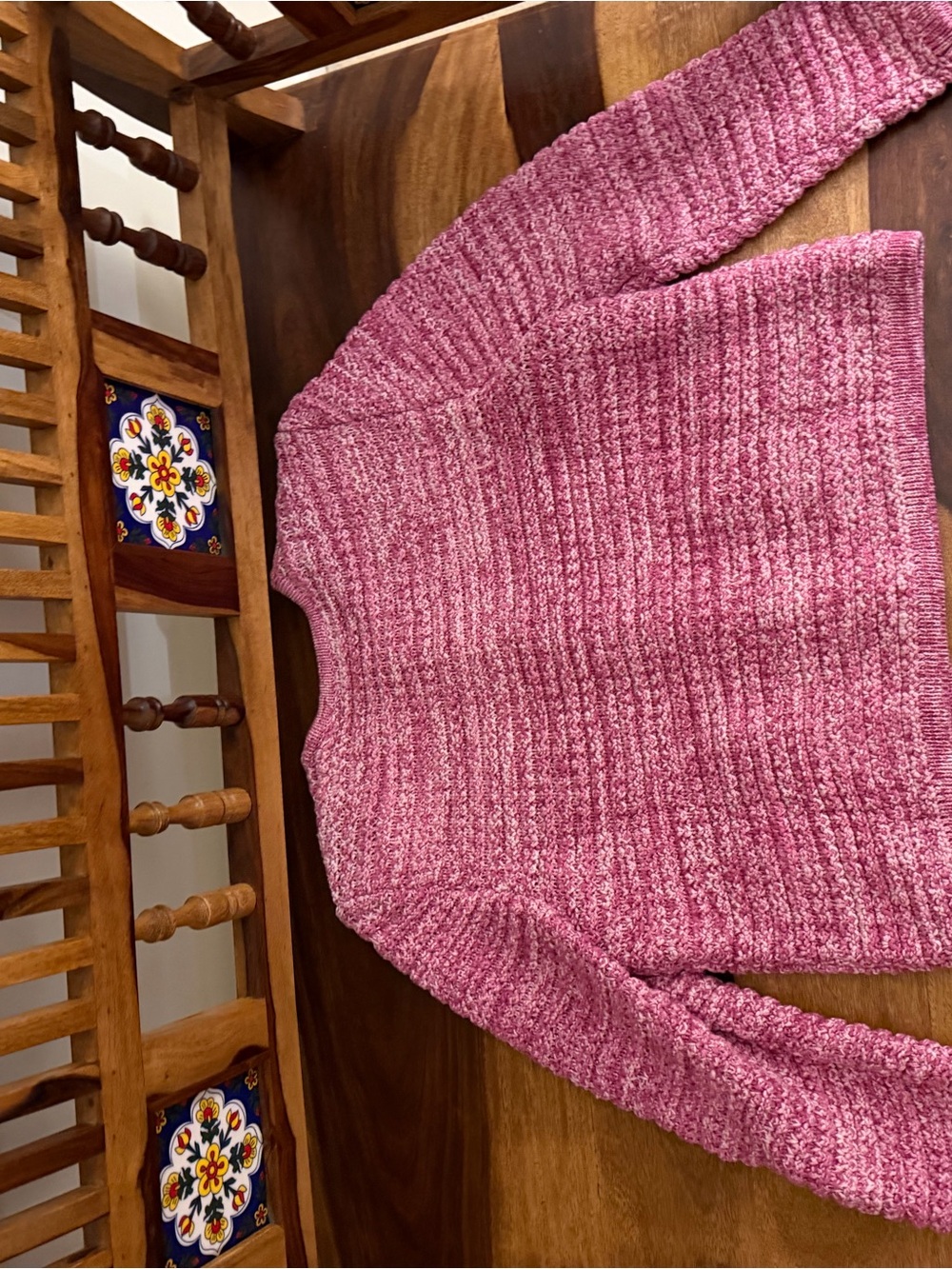 ba&sh Pink Bouclé Button-Front Cardigan Jacket - Picture 7 of 7